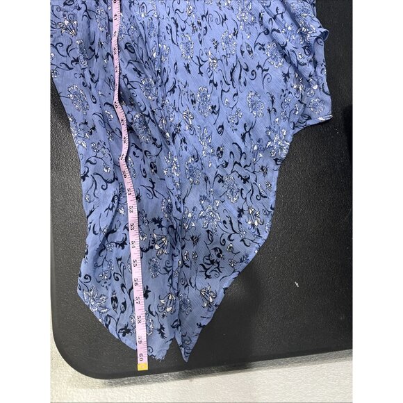 Lucky Brand Layla Midi Dress Womens XL Blue Chiffon FairyGrunge Boho 90s Bandana - Picture 5 of 7